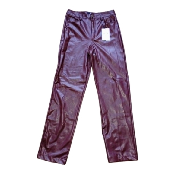 Bbj Pants - NWT BBJ Leatherette Pants M Java Faux Leather 28W 30L